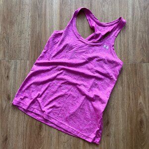 Under Armour Athletic Racerback Tank Top Heathered Magenta Size S
